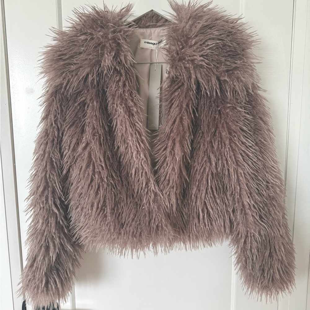 Mauve Shaggy Teddy Coat